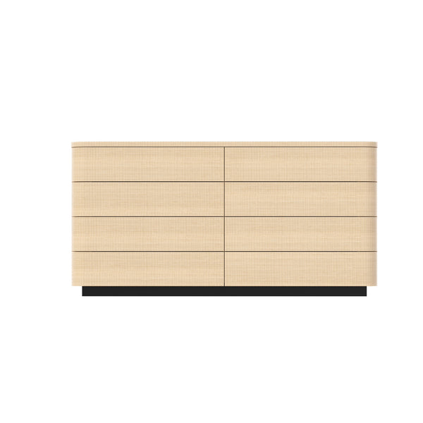 Orbis Soft Curve 8-Drawer Dresser – Natural Wood