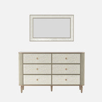 Nacre Mother-of-Pearl Inspired Dresser & Mirror Set