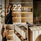 Arched Display Cabinet with Open Shelving, Drawers and Integrated Lighting