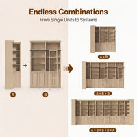 Ladder Bookcase Wall Unit with Corner Cabinet