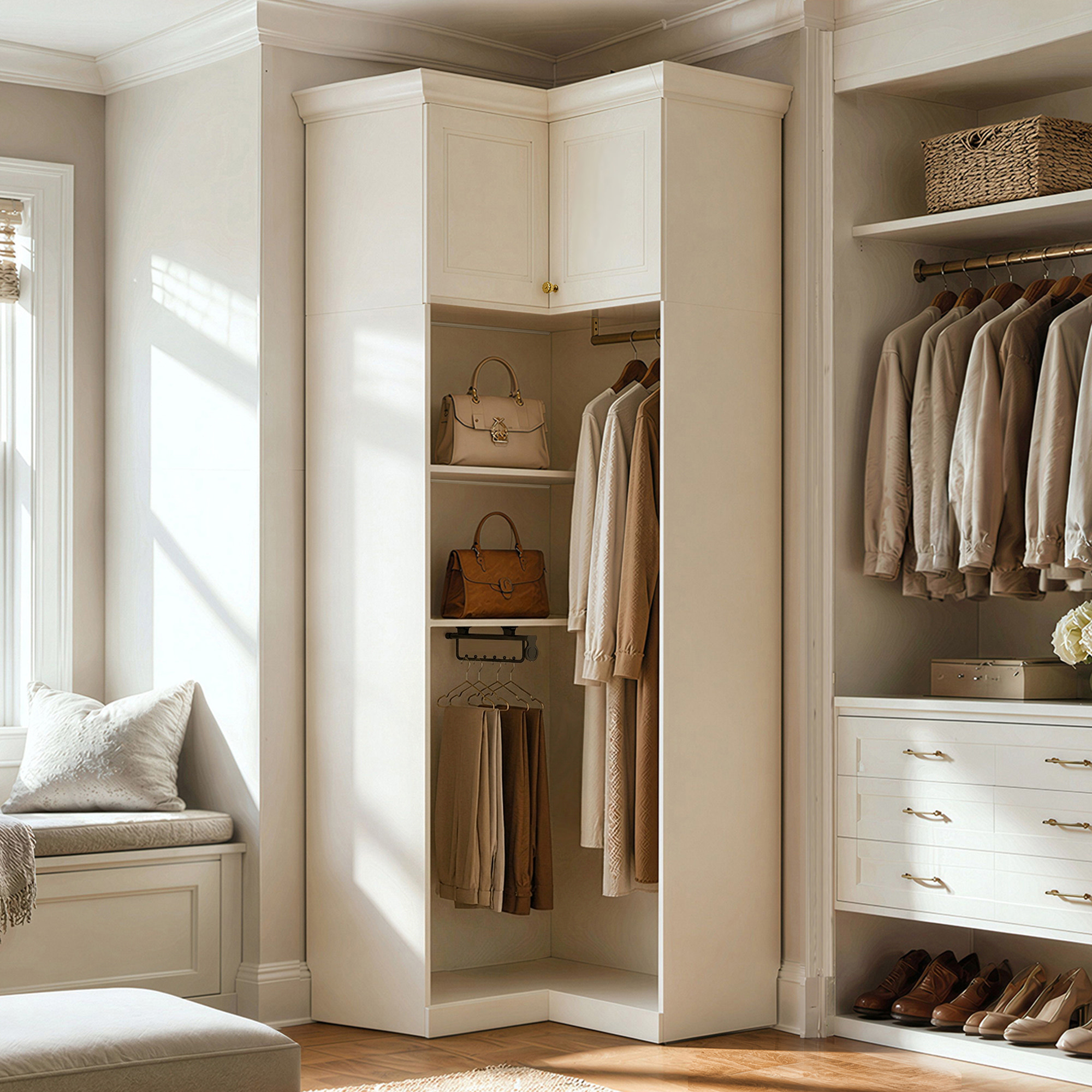 Vestia Corner Wardrobe Closet Cabinet