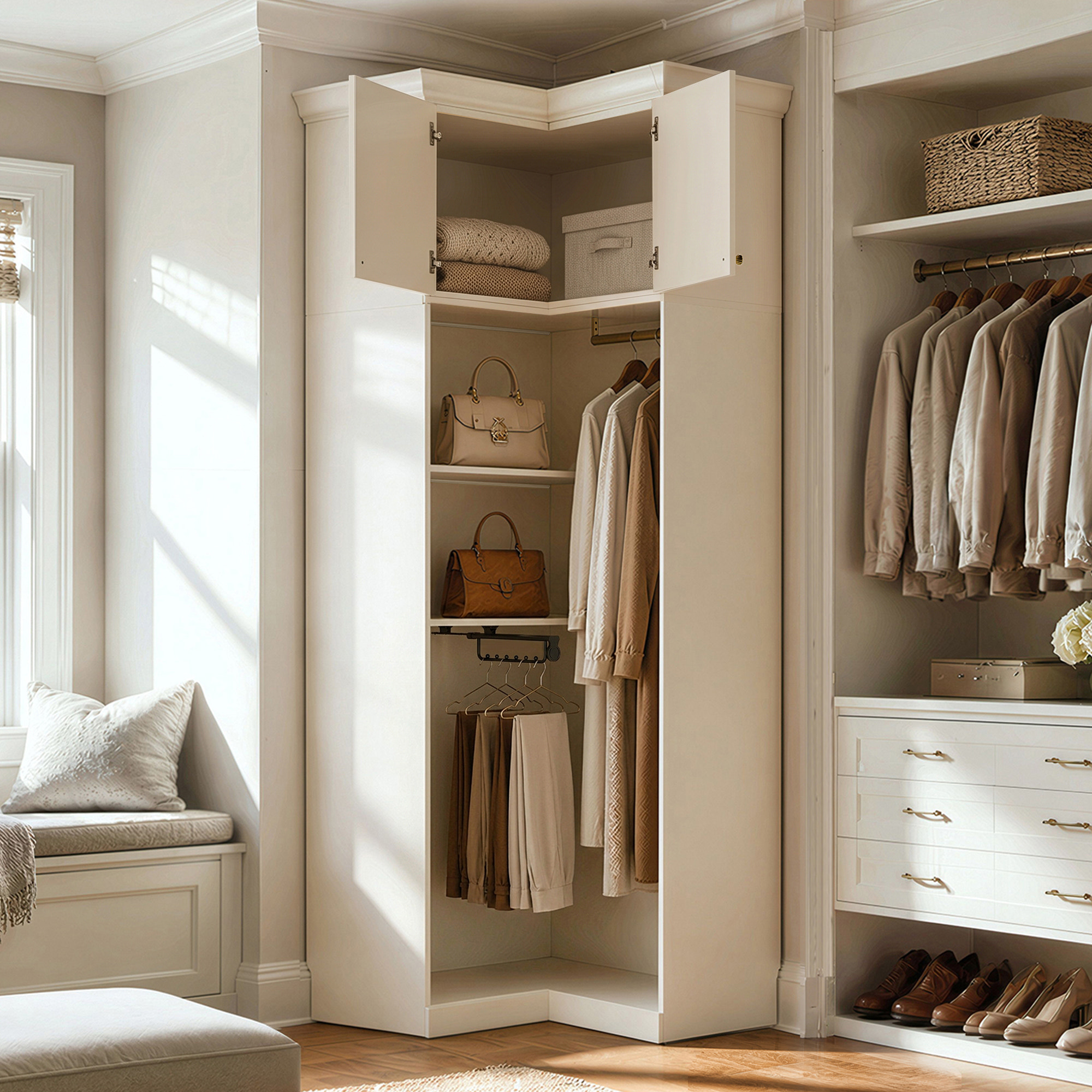 Vestia Corner Wardrobe Closet Cabinet
