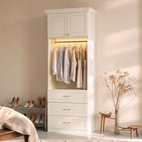 Vestia 2-Door Wardrobe Closet with 3 Drawers