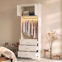 Vestia 2-Door Wardrobe Closet with 3 Drawers