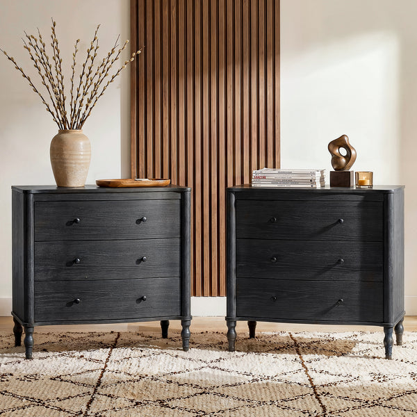 Curva 3-Drawer Nightstand
