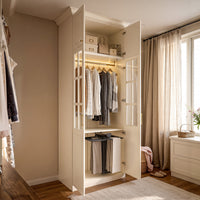 Vestia 4-Door Wardrobe Closet with Pants Rack