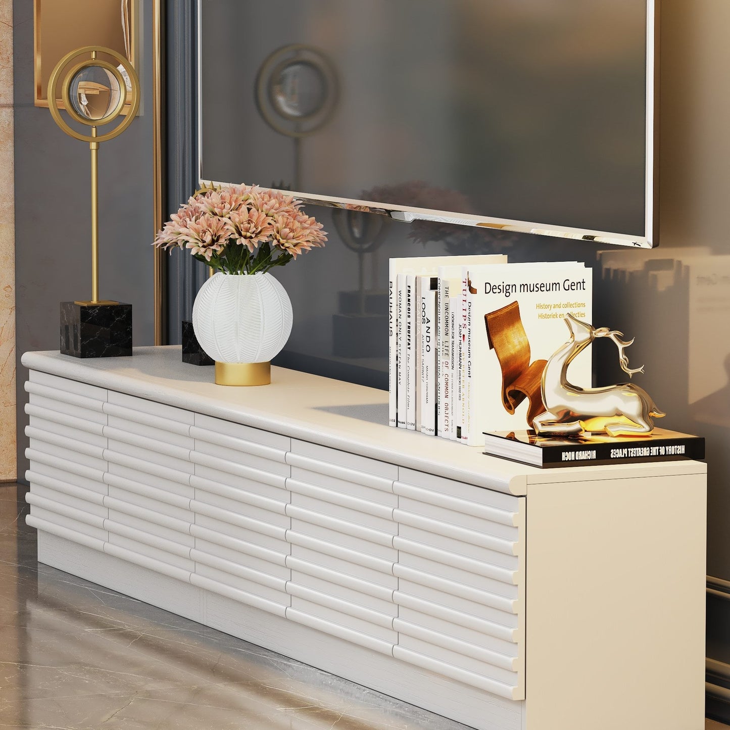 78.5'' W 3-Drawer TV Stand Media Console With 2-Cabinet
