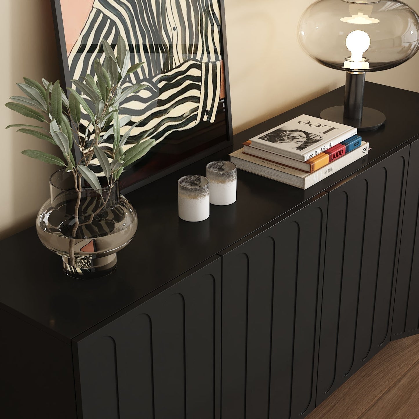 63" W Sideboard Cabinet Buffet Storage Cabinet