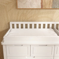 Solid Wood Changing Table with Drawers and Handle-Free Design