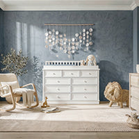 Solid Wood Changing Table with Drawers and Round Knob Handles